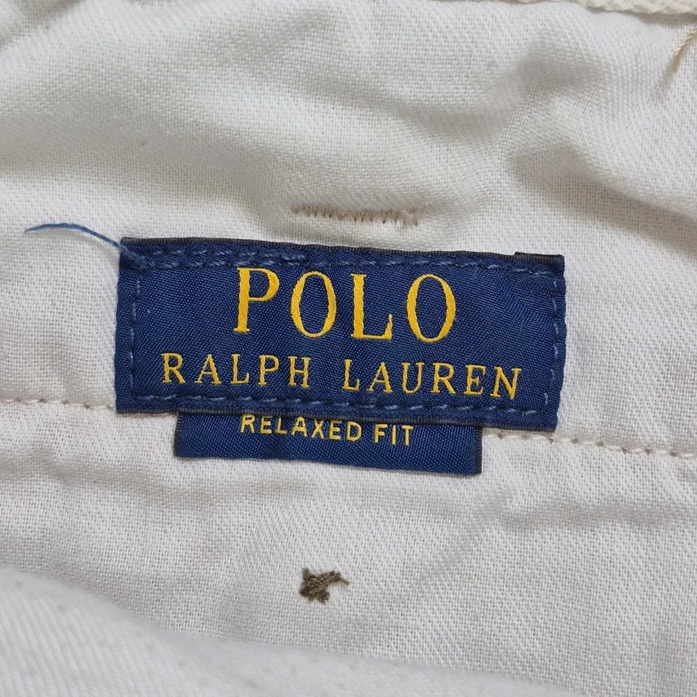 Polo Ralph Lauren Chino Shorts Mens 36 Khaki Relaxed Fit Cotton Twill